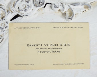 1920s Business Card-Dentist-Houston Texas-DDS