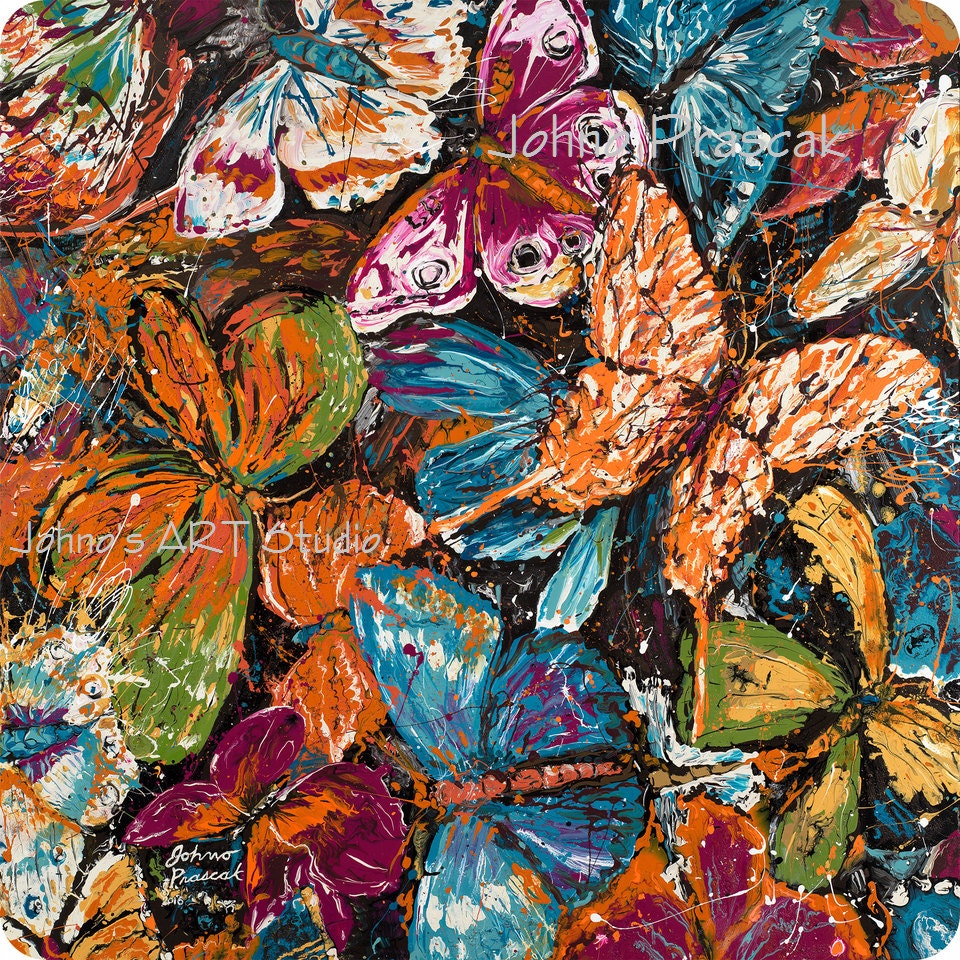 Butterfly art Modern wall art garden Butterflies Nature