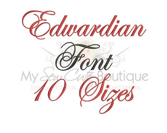 Embroidery Script Fonts - Cursive Machine Monogram BX Designs - 10 Sizes - Instant Download