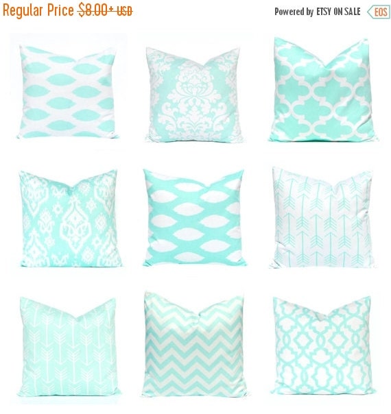 15 Off Sale Mint Green Pillow Covers by CompanyTwentySix on Etsy