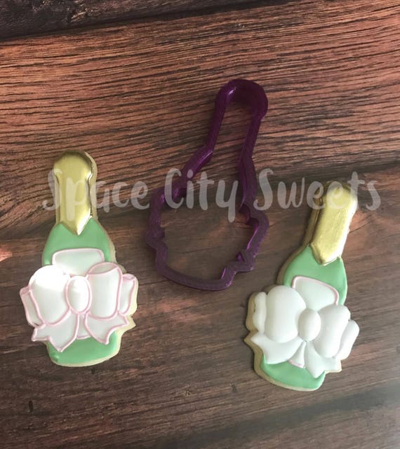 Wine or Champagne Bottle with Bow Cookie Cutter and Fondant