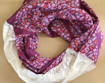 Voile and Lace infinity scarf - Anna Marie Horner Voile and ivory lace