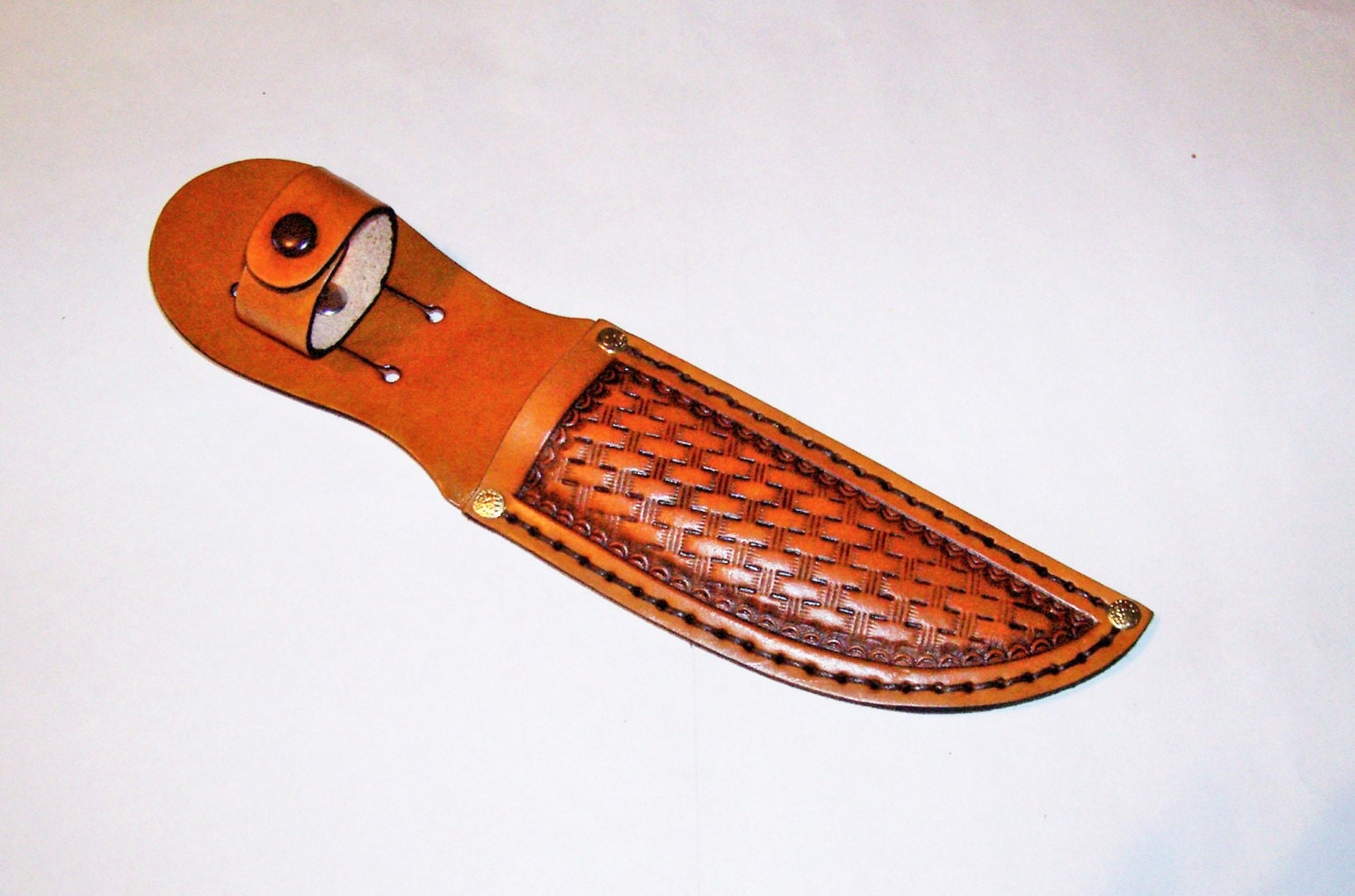 Handmade Brown5 BladeBasket Weave Leather Knife