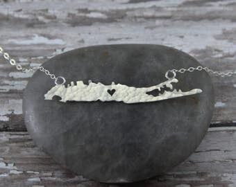 I Heart Long Island Necklace - Sterling Silver Long Island Necklace