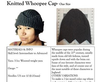 Knitting PATTERN- Jughead Hat, Whoopee Cap, Riverdale Hat