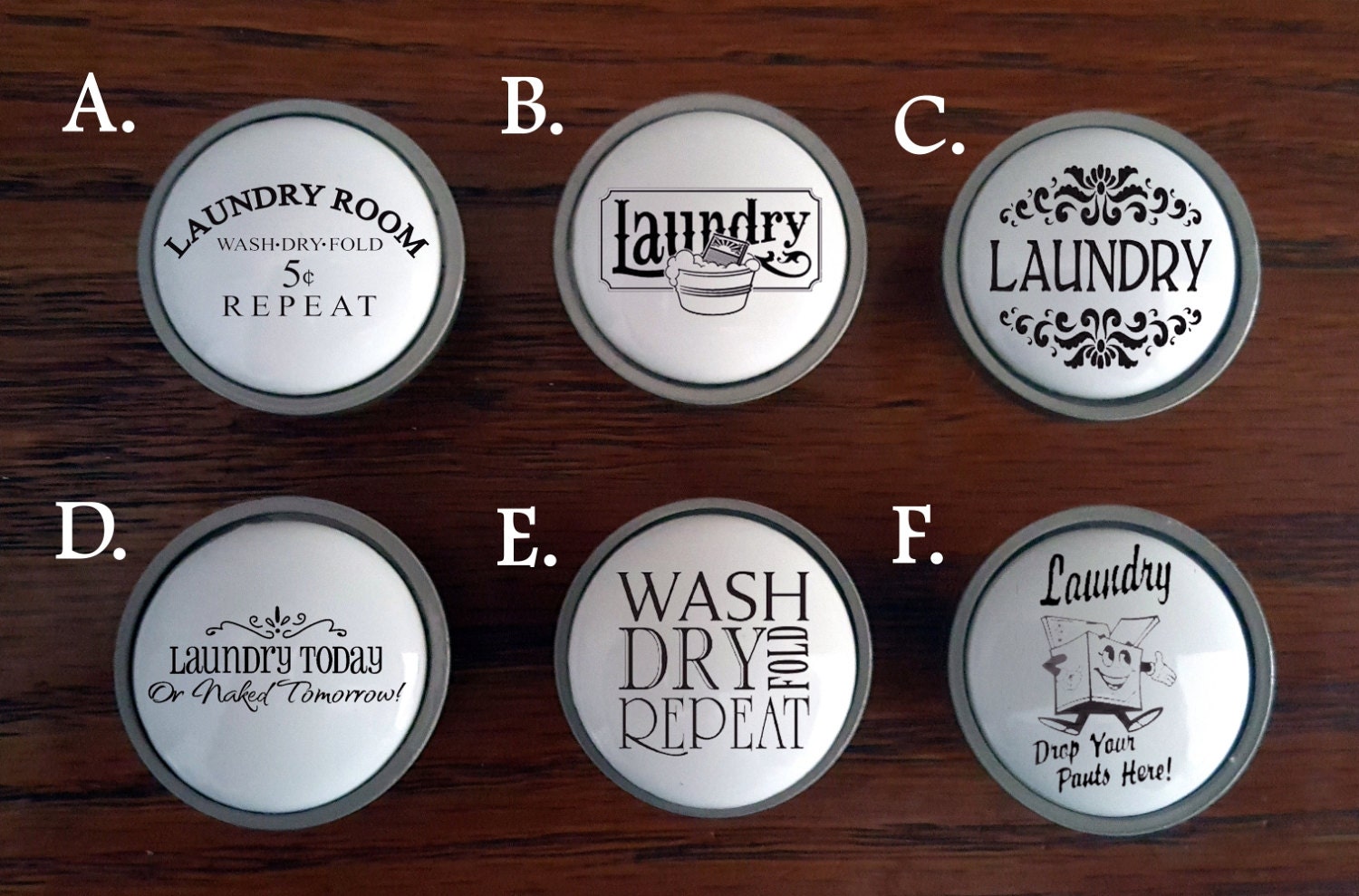 Custom Laundry knobs / Custom Laundry doors / Custom