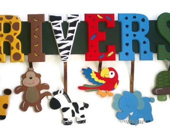 5 letter name custom jungle zoo safari themed name sign