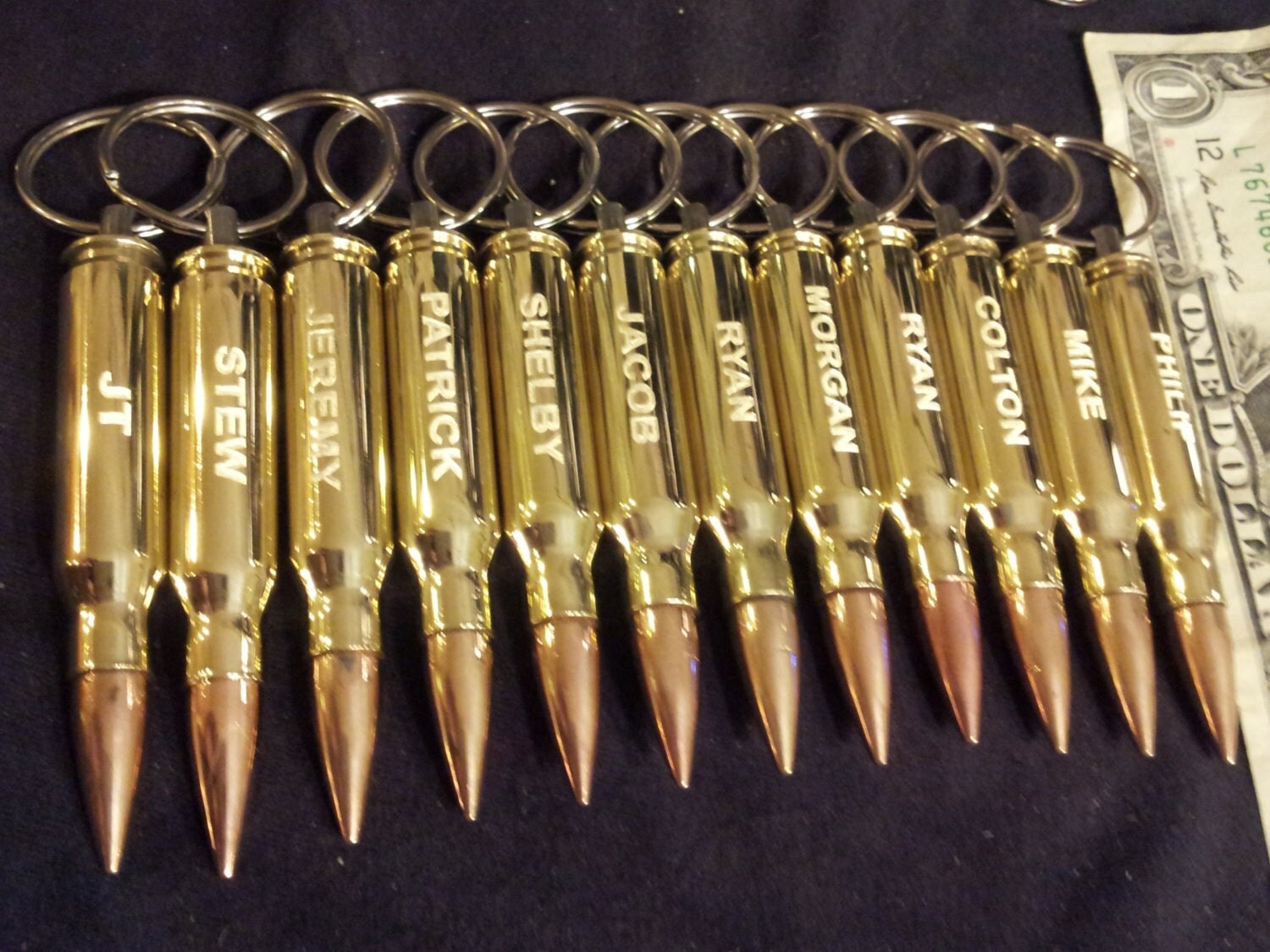 TWELVE Engraved 308 Bullet Keychain Gift for men