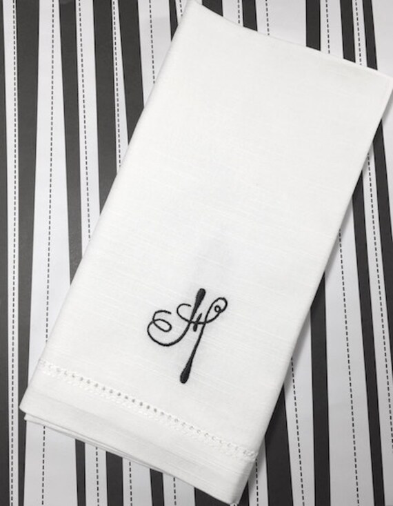 Ink Monogrammed Napkins Ink Embroidered Cloth Dinner Napkins