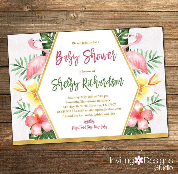 Tropical Baby Shower Invitations 6