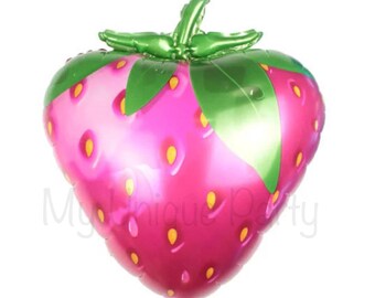 Strawberry Balloon Large 24” Mylar Helium Quality Fruit Balloon Strawberry Shortcake