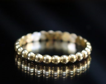 Brass Stacking ring-bubble texture-bead texture brass ring simple stacking ring-golden brass stacking ring 3mm stacking ring stackable rings