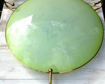 Items similar to Vintage Pendant Ceiling Light Mid Century PINK Ribbed