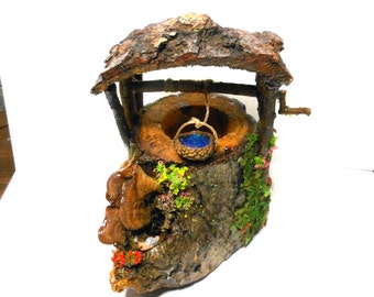 Fairy Garden Well-Lighted Magical Well-OOAK-Snail/Ladybugs