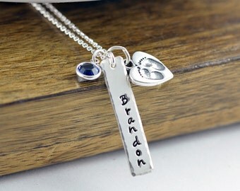 Baby Name Necklace, Mommy Necklace, Child Name, Baby Birth Necklace, Mommy and Me, Personalized Baby Name Necklace, New Mom Jewelry