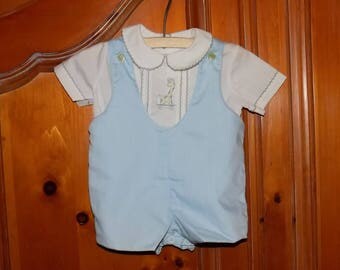 Sz. Newborn Boys Shortalls Set