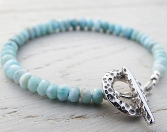 Larimar & Silver Bracelet - Sterling Silver