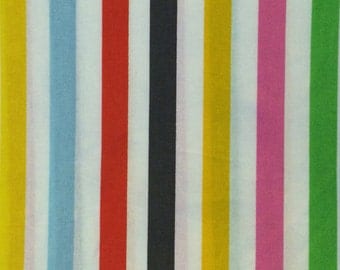 Cotton Fabric / Striped Cotton Fabric / Rainbow Stripe Cotton Fabric / Quilting Fabric / Vintage Cotton Fabric / Quilt Back Fabric