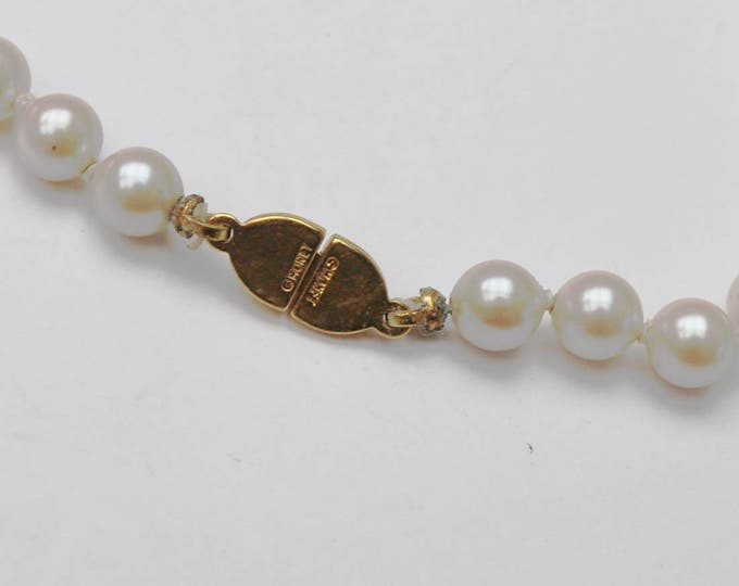 Pearl Necklace - Signed Monet - Simulated faux pearl - strand white bead necklace