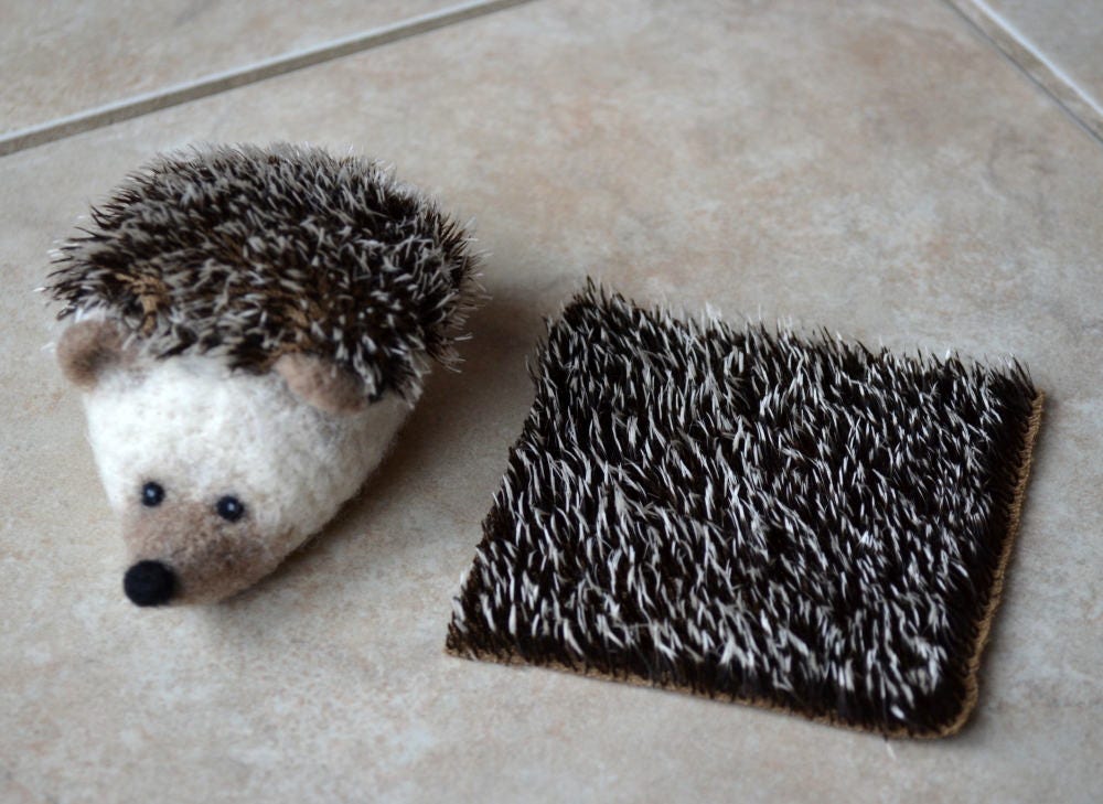 HEDGEHOG FABRIC / 6" x 12" / Needle Felted Hedgehog Material / Hedge