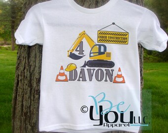 CONSTRUCTION BIRTHDAY shirt; construction birthday; under construction; birthday shirt; novelty shirt; birthday boy shirt; construction