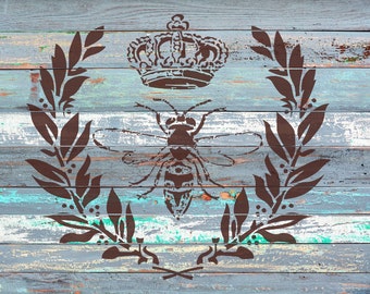 Napoleon Bee Stencil -10" wide x 8.3" high - A cool vintage looking stencil for shabby chic furniture pieces or craft projects