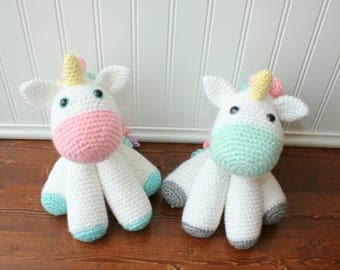 Crochet Unicorn Plush - Large Unicorn Stuffed Animal - Toddler Gift - Baby Shower Gift - Baby Room Decor - Toddler Toy - Baby Girl Gift