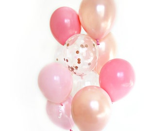 Confetti Balloon Set - Rose Gold