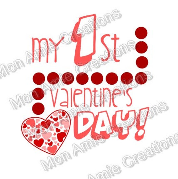 Download My First 1st Valentine's Day SVG Vector Clipart Digital