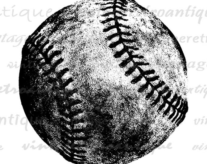 Baseball Printable Graphic Download Printable Baseball Clipart Sports Baseball Digital Image Vintage Clip Art Jpg Png Eps HQ 300dpi No.2050