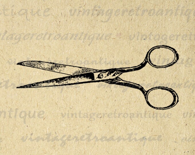 Antique Shears Image Digital Download Scissors Graphic Barber Hair Printable Vintage Clip Art Jpg Png Eps HQ 300dpi No.1521