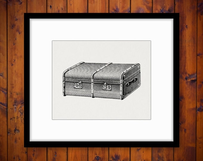 Antique Travel Trunk Digital Image Download Antique Suitcase Printable Graphic Jpg Png Eps HQ 300dpi No.3743