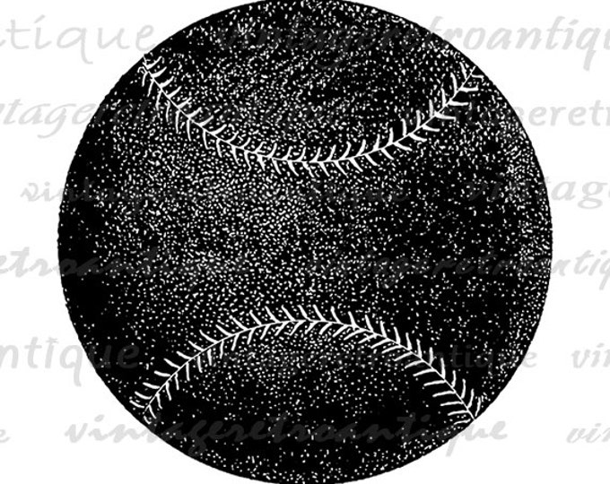 Baseball Printable Digital Graphic Antique Baseball Download Image Vintage Clip Art Jpg Png Eps HQ 300dpi No.4168