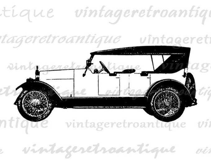 Digital Graphic Antique Car Image Vintage Automobile Illustration Printable Download Clip Art for Transfers etc HQ 300dpi No.3405