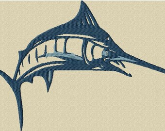 Marlin Fish Embroidery Design File for Embroidery Machine Monogram Nautical Cute Boy