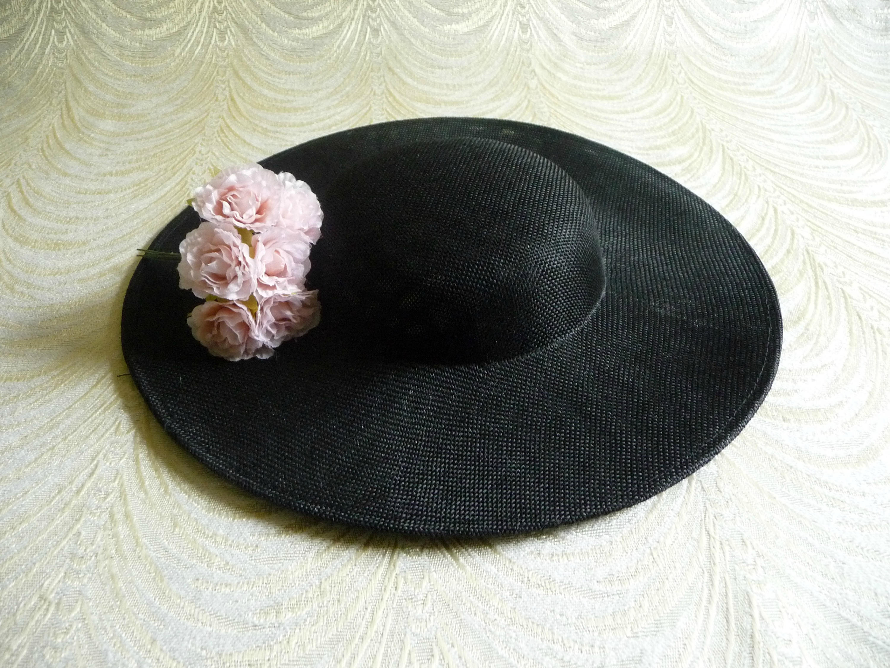 Large Black Saucer Hat Base Straw Fascinator Hat Form for DIY Hat