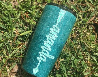 Teal glitter, Personalized yeti, decal, Glitter Yeti, Glitter RTIC, Glitter Oxark, 30 oz, 20 oz, Glitter dipped, Stainless steel tumbler
