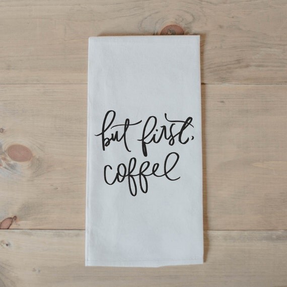 Tea Towel Coffee First present housewarming gift wedding