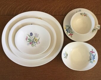 Hallcraft BOUQUET 24 Pc Set for 4 Eva Zeisel Hall 1950s Pattern 1881 #2