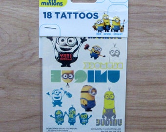 Minions Tattoos~Set of 18 Tattoos~Minions Bob, Kevin, Stuart