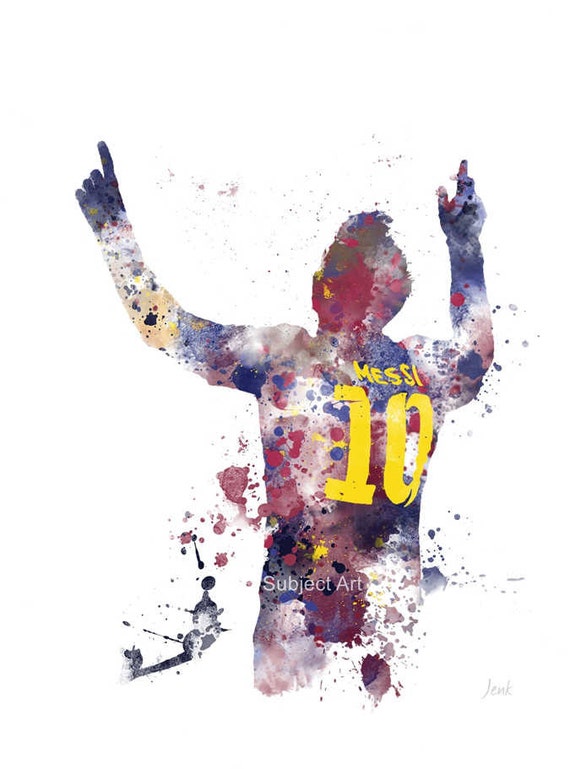 Lionel Messi ART PRINT illustration Barcelona Football