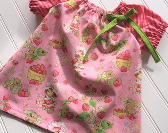 Baby girl shirt, Strawberry Shortcake shirt, girls shirts, toddler girl, girls clothes, cute shirt, boho style, peasant style, baby shirt,