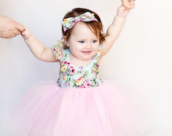 Pink and gold dress baby Champagne dress by TotallyPoshBowtique