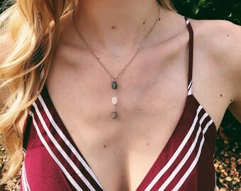Sterling Silver three stone lariat