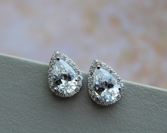 Set of 3,4,5 Crystal Teardrop Earrings, Bridal Earrings, Crystal Bridal Earrings, Bridal Jewelry, Crystal Dangle Earrings, Wedding Jewelry