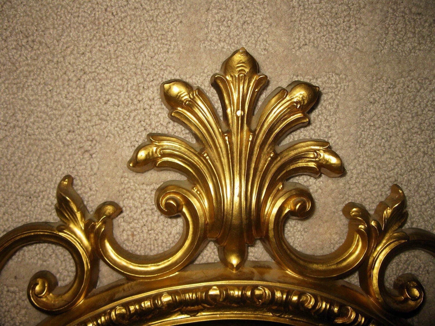 Large vintage wall mirror Oval gold frame