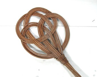 Wicker carpet beater. rug beater, rattan home decor, French vintage, French country decor, boho decor, farmhouse decor, French chic.