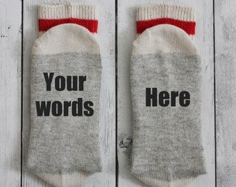 Socks, custom socks, funny socks, printed socks, your own words, handmade, perfect gift, Birthday gift, Men's socks, women's socks