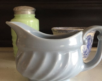Vintage Metlox Poppytrail YORKSHIRE Creamer in Blue from the 1930's Cream Pitcher