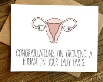 Funny Pregnancy Card - New Baby Card - Pregnancy Card - Lady Parts.